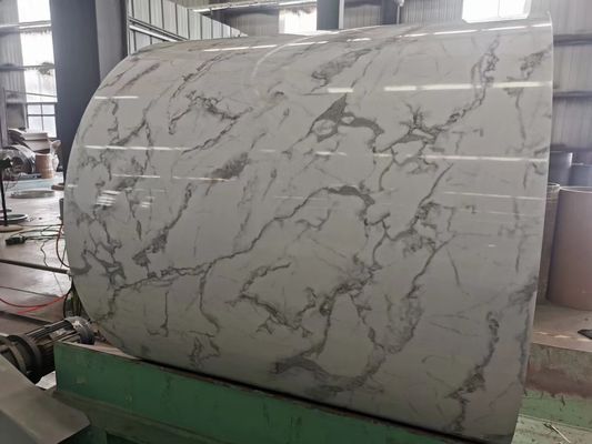 آلومینیوم آلیاژ 3105 مرمر طراحی شده الگوی PPAL PE PVDF پوشانده سیم پیچ آلومینیوم پیش رنگ برقی برای سقف