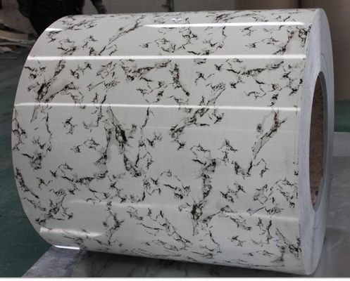 آلیاژ ۳۱۰۵ مرمر طراحی شده الگوی پوشش آلومینیوم طومار 26Ga X 48Inch پیش رنگ آلیومینیوم ورق برای نمای ساختمان