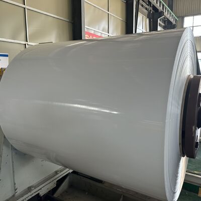 ضخامت 0.027 اینچ در 11 3/4 اینچ عرض، کویل آلومینیومی سفید براق برای ساخت ناودانی 5 اینچی