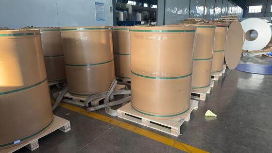 0.10 میلی متر ضخامت 45 میلی متر سیم پیچ فویل آلومینیومی از پیش رنگ شده برای ساخت نوار تهویه نوار غلتکی